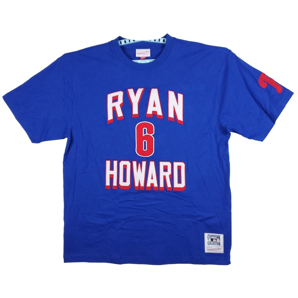 Ryan‎ Howard Philadelphia Phillies Mitchell & Ness MLB Large Shirt Blue #6 New